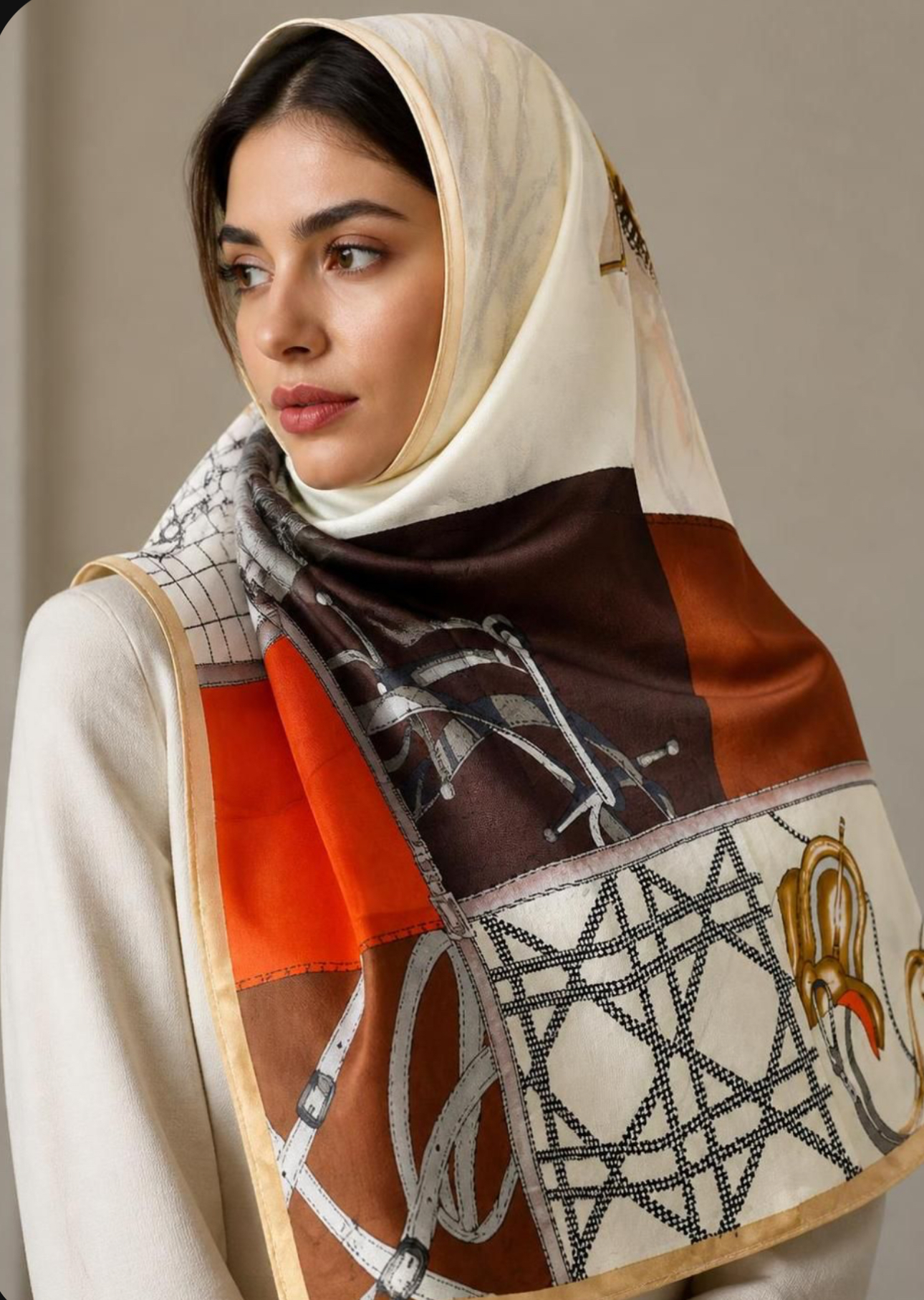 شال طرح دار پاییزه سیا اسکارف