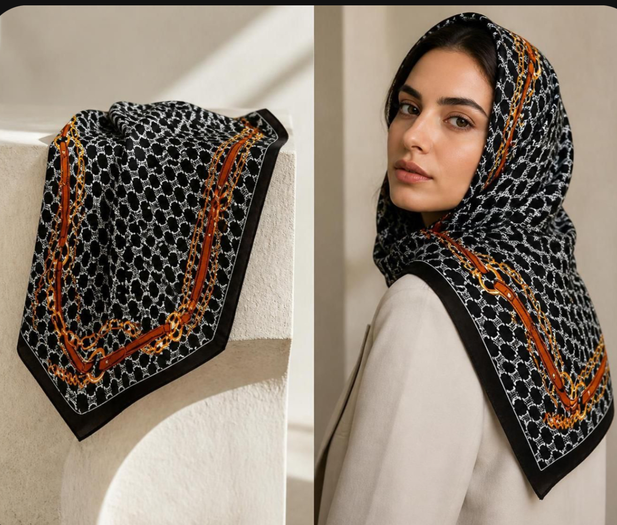 شال پاییزه نخی طرح دار